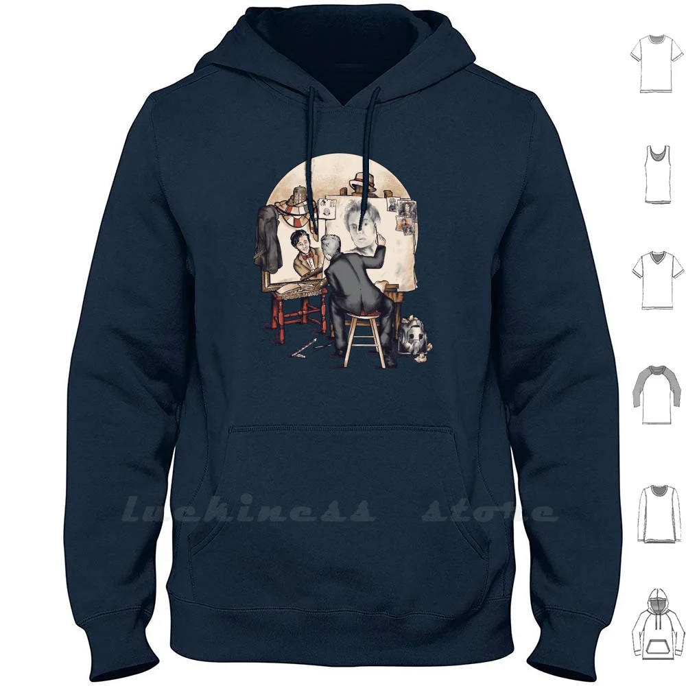 Felpa Con Cappuccio Rockwell Rigenerata Manica Lunga Pop Culture Tv Show Mashup Wovian Dalek Tardis Parody Geek Nerd