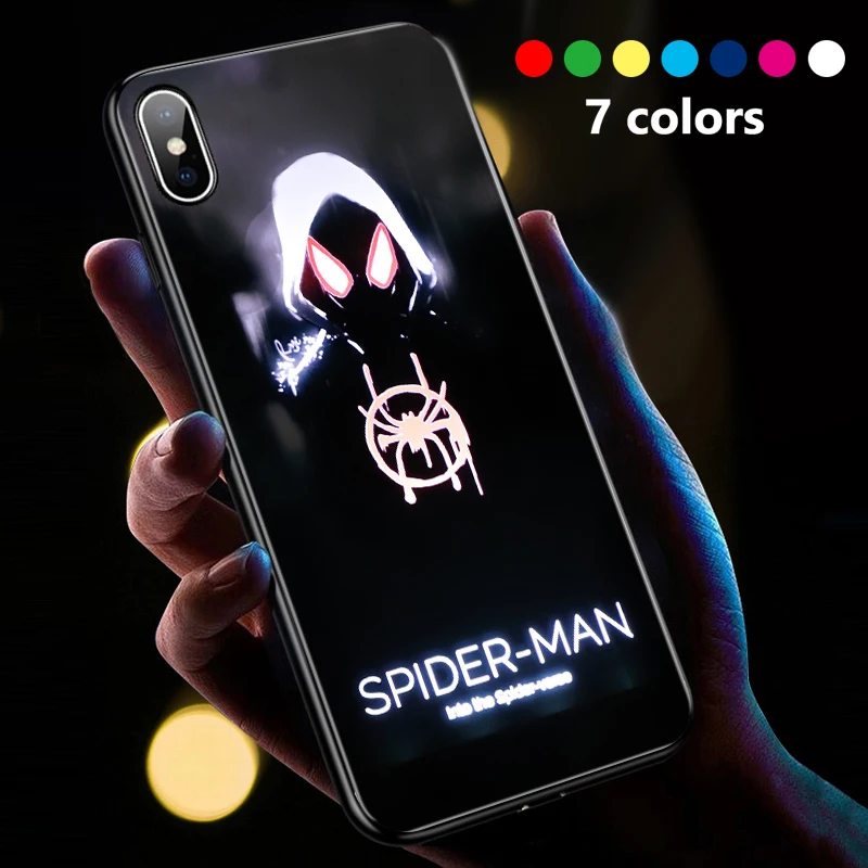 6 Наруто Саске вызов вспышка закаленное стекло чехол для IPhone XS Max XR X 8 7 6 6S Plus 10 светодиодный чехол для 7Plus 8Plus Xmax Fundas - Цвет: 6