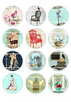 

Handmade Colorful picture Round Glass Cabochons Refrigerator magnet for Necklace Decoration and Phone Chain Accessaries35