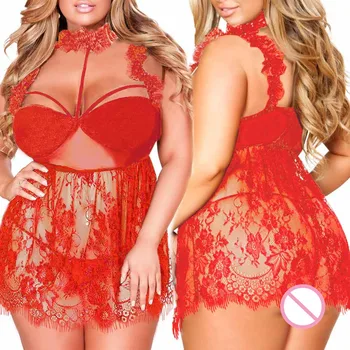 

Sexy Homewear Lace Sleepwear Fashion Women Robe Ladies Beauty Back See-through NightDress Nightgown Solid Color NightDress *A