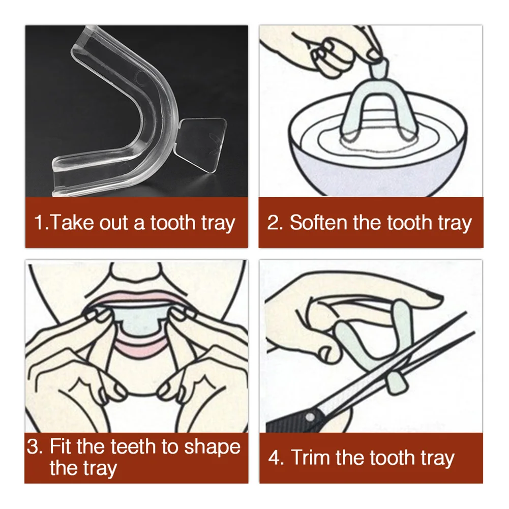 2-8PCS Anti Snoring Bruxism Sleeping Mouth Guard Tray Stop Teeth Grinding Sleep Aid Night Guard Gum Shield Mouth Health Care 2
