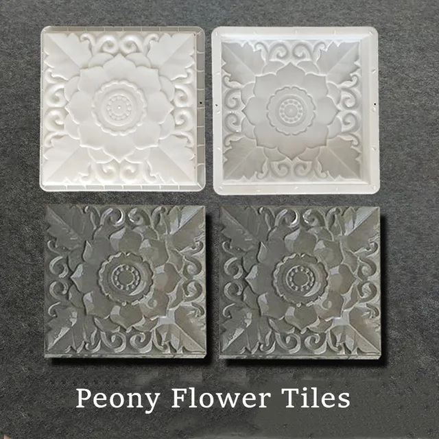 40 Cm /15.74In Erős Abs Beton Vastag Négyzet Alakú Burkolat Modern 3D -S Geo Cikcakk Napraforgó Kerek Pontok Minta A Csúszásgátló Textúrák - Image 3