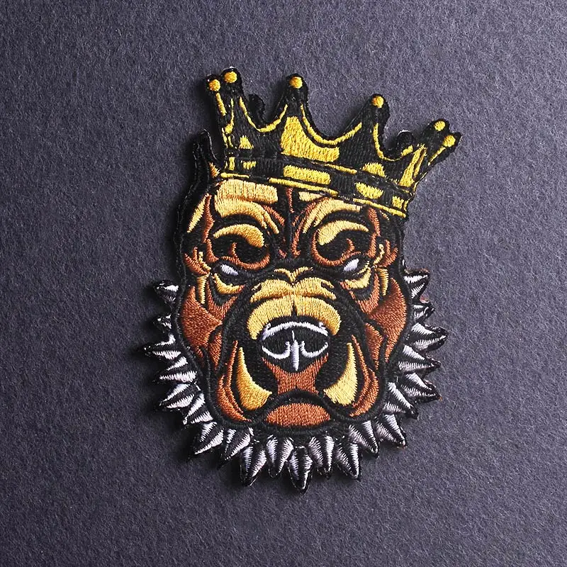 

Gorilla King Punk Patch Skeleton Orangutan Embroidered Patch For Clothing Badge Iron On Patches Stripe On Clothes Applique Patch