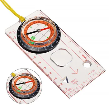

Portable Orienteering Compass Rule Baseplate Map For Outdoor Camping Hiking Survival Scouts Compass Multifunction Map Scale Tool