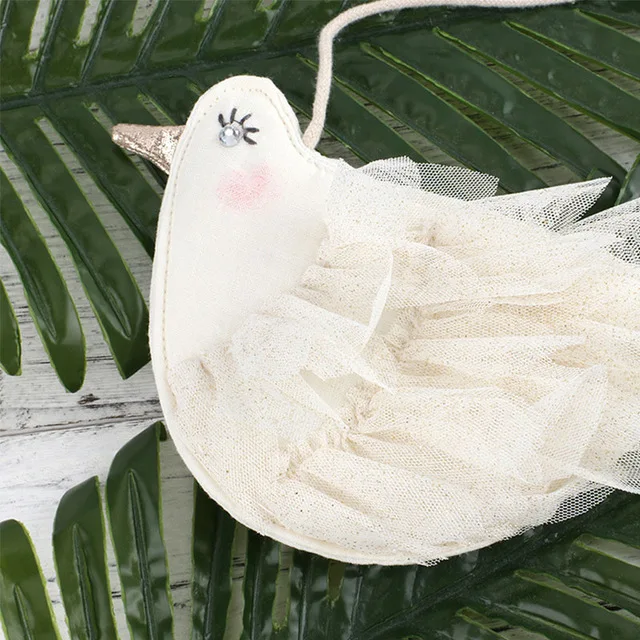 white bird Monsisy Детский кошелек, Детский кошелек для монет и сумочка для девочек, мини-сумка Kawaii, лебедь, свинья, птица, кукла, сумка через плечо, детские кружевные сумки - Цвет: white bird