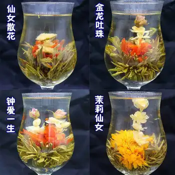 

China Tea 16 Pieces Blooming Tea Different Flower Tea Handmade Flower Chinese Flowering Balls Herbal Crafts Flowers Gift Packing