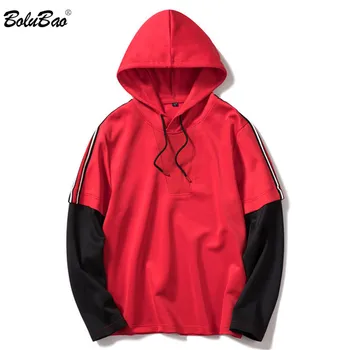 

BOLUBAO Men Hoodies Sweatshirt New Fashion Stitching Sleeves Hoodies Men's Brand High Quality High Street Men Hoodies