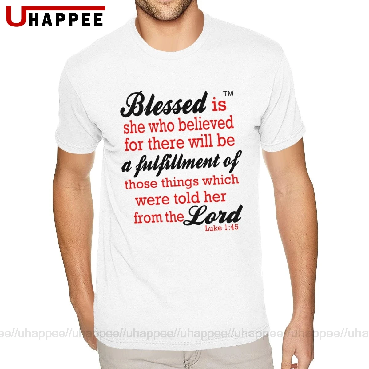 Персонализированная футболка с надписью Blessed Is She Who Believe от Луки 145 Christian Jesus Bible для