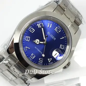 

BLIGER 39mm 2020 new top Stainless steel Polished Men Wristwatch Sapphire Glass blue dial MIYOTA Automaton movement mens watch