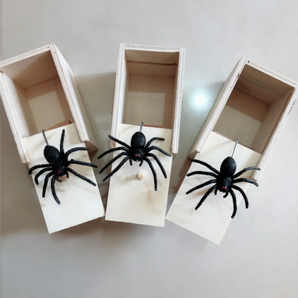 Мышь паук вставка сюрприз Box шутки, развлечения, шалость, кляп, подарки пугающие деревянные коробки хитрые игрушки различные варианты крики