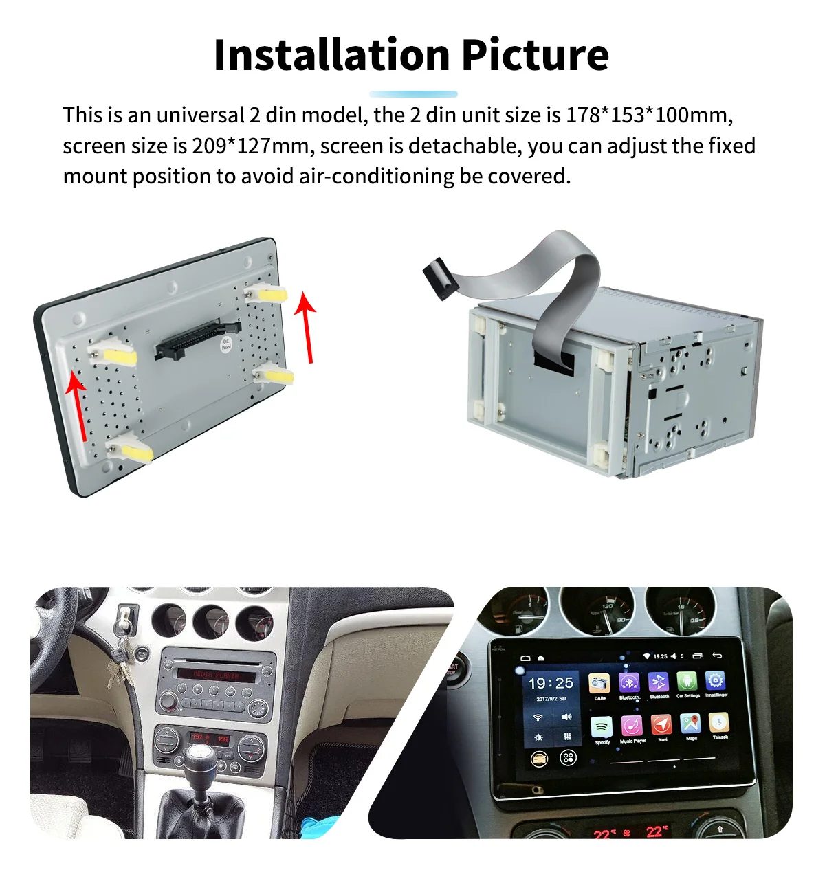 Sale Double 2 Din Car Radio 8 inch IPS Screen 1280*720 HD Multimedia Player Audio Car Stereo USB Mirror link Steering Wheel Control 2