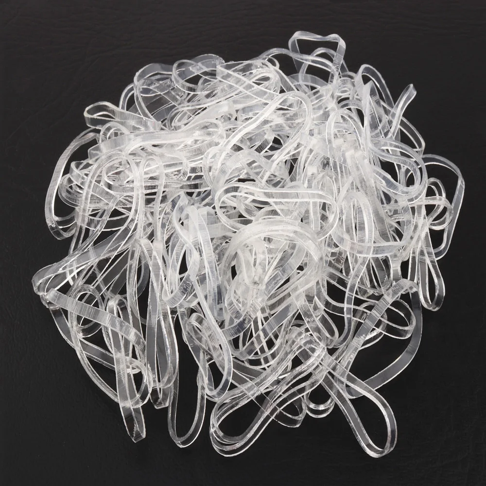 Bandas de goma elásticas blancas transparentes para mujer y niña, cintas adhesivas de alta calidad, herramientas de estilismo para el cabello, 902
