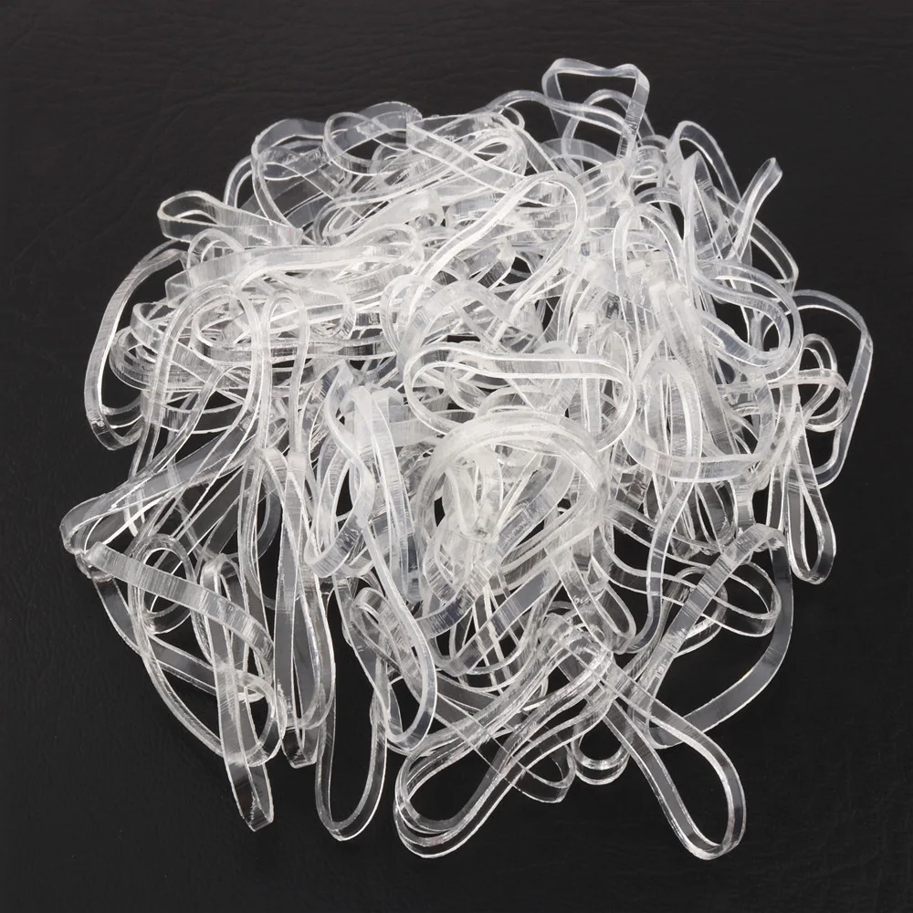 High quality 902 Transparent white Rubber Bands Elastic Rope Tapes Adhesives Women Girls child Tie Hair Styling Tools