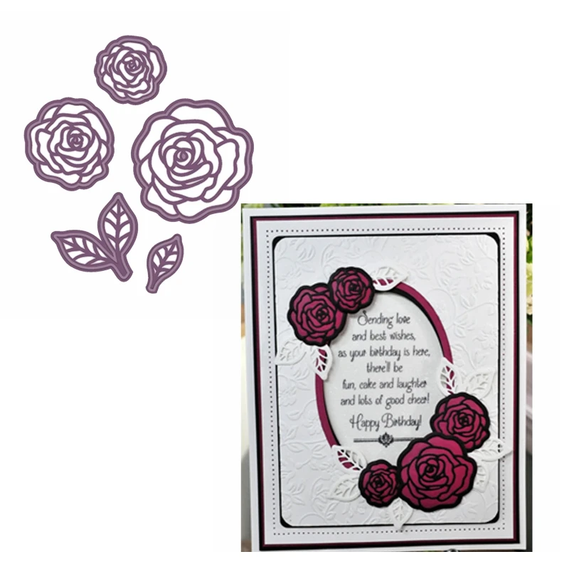 

Elegant Rose Flower Shape Metal Cutting Dies Stencil For DIY Scrapbooking Decoration Paper Cards Embossing Making Template