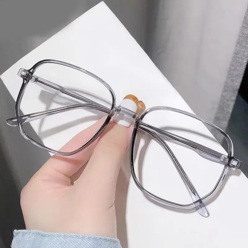 

Polygonal Glasses Women Men Big Square Glasses Optical Eyeglasses Frame Transparent Lens Spectacle Frame Unisex Anti Blue Light
