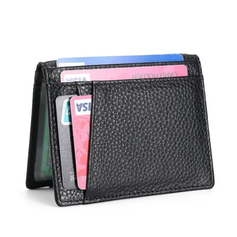 Mini Credit Card Holder Wallet Super Slim Soft Wallet 100% Genuine Leather Purse Card Holders Men Thin Small leather wallet wallet card holder card holder credit card holder credit card wallet card wallet wallet card bag document card wallet