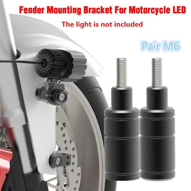 

2pcs M6 Bolt CNC Motorcycle Bike ATV Head LED Light Lamp Mounting Brackets Stand Post Bar Clamp Support Accessories