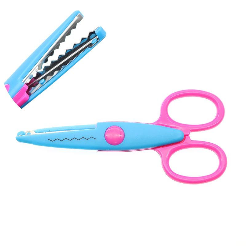 1pc Cute Candy-Colored Plastic Lace Scissors Kindergarten School Handmade  Decoration Jagged Supplies Student Stationery Gifts