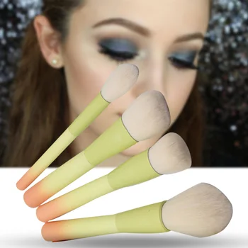 

14Pcs Gradient Color Brush Set Synthetic Makeup Brushes Wooden Handle for Foundation Powder Blending Concealer Eye Shadows M3