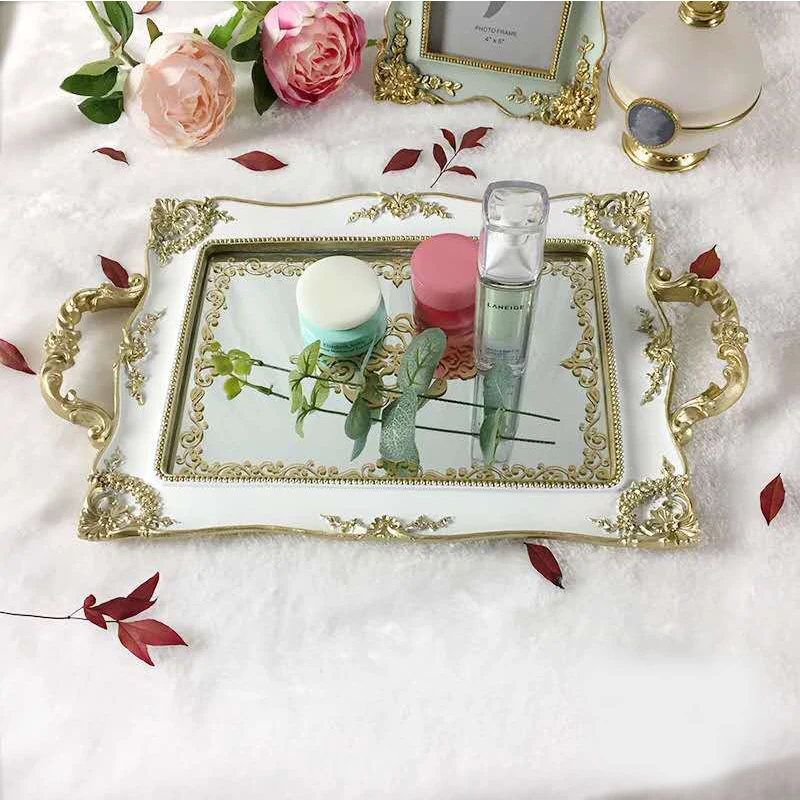 Nordic Fruit Dessert Plate, Rectangle Square Round Jewelry Dish Earrings Necklac Ring Storage Plates Party Cake Decoration Tray