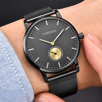 

Ultra Thin Mens Watches Top Brand Luxury Watch Men Watch black Dial Design Mesh Strap Fashion Classic Wristwatch 2020 Best Gift