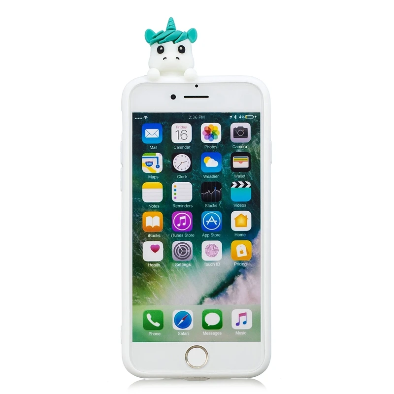 Чехол на для iPhone 5 5S SE iPhone 7 Чехлы 3D единорог силиконовый чехол для Coque iPhone X 6 s 8 плюс Чехол для телефона Capinha Funda для женщин