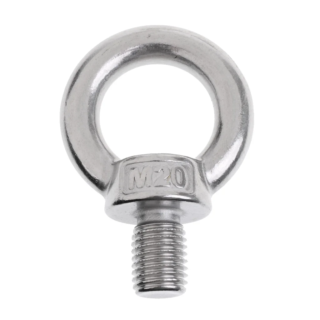 M20x28 Stainless Steel Eyebolts Shoulder Lifting Ring Eye Bolt Screw in Fasteners, Durable