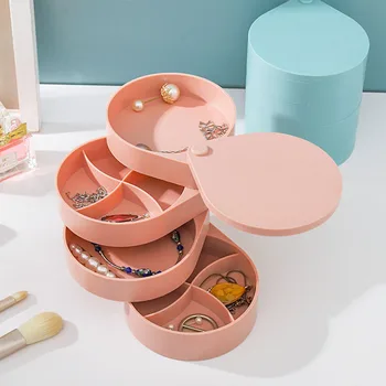 

Large-Capacity Multilayer Rotating Temperament Exquisite Ring Box Earrings Earrings Ear Clips Minimalist Jewelry Box Storage Box