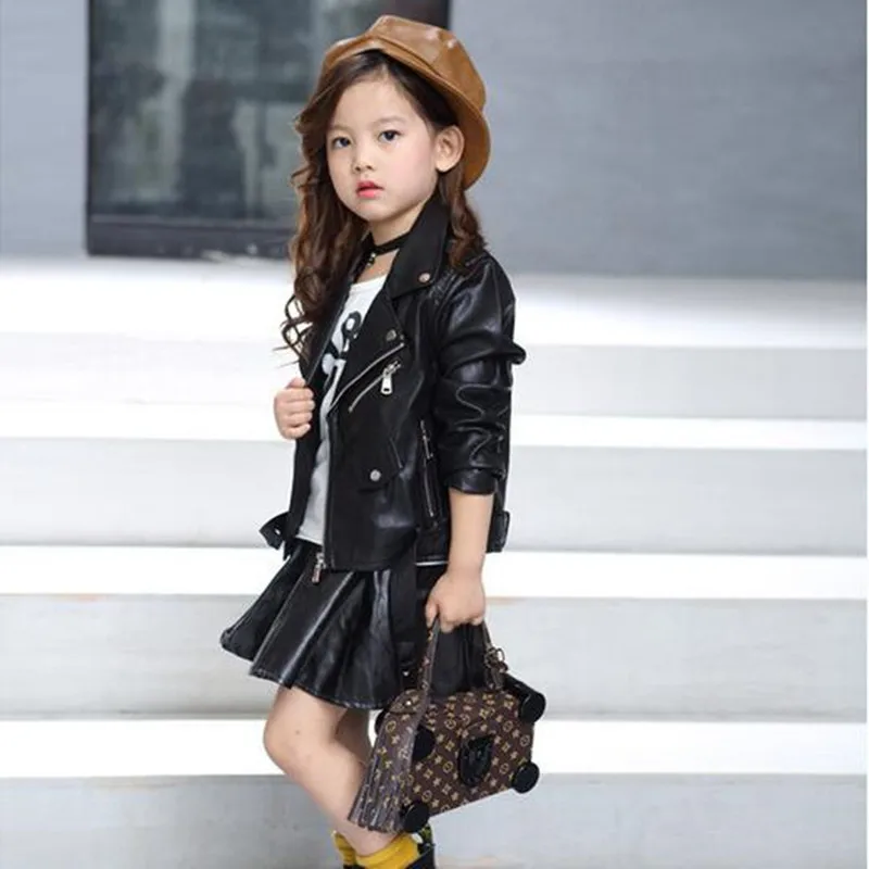 Meninas do Bebê Jaquetas de Couro Menino Overwear Primavera Outono Inverno Plutônio Cabolsa Jaqueta Crianças Moda Cabolsas Roupas 2020