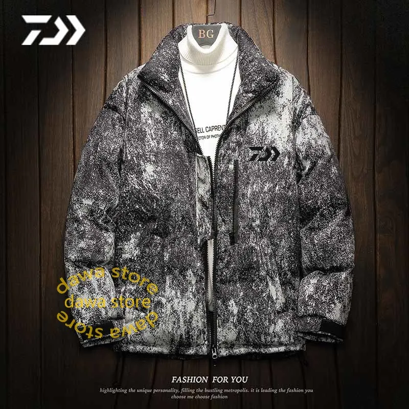 Новая одежда для рыбалки, зимний мужской костюм для рыбалки, куртка Daiwa, мужская хлопковая теплая утолщенная рыболовная рубашка, пальто с отложным воротником для улицы