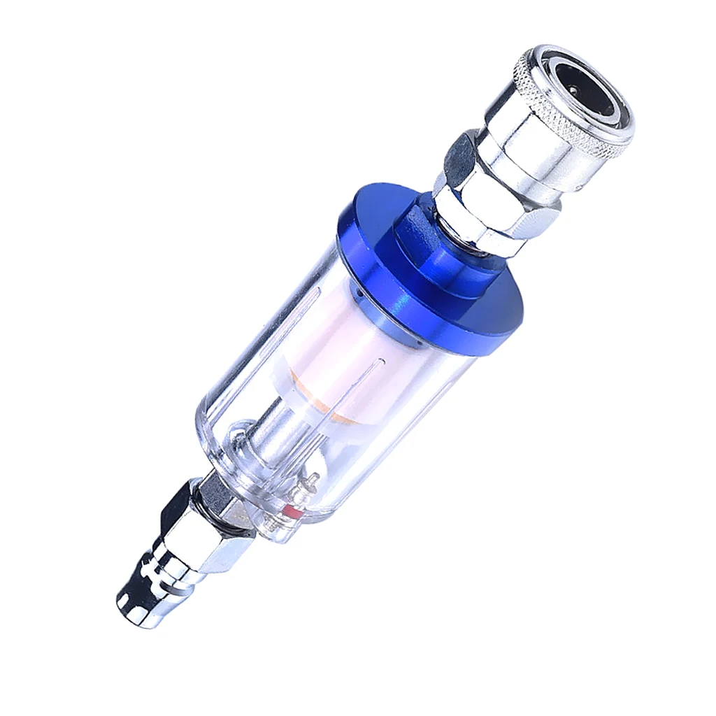 Air Compressor Filter, Oil Water Separator Air Dryer for Spray Air Tools, 1/4inch NPT Inlet and Outlet,with Quick Connector