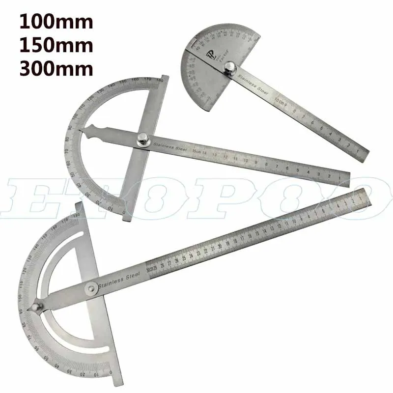 F16C New Useful Stainless Steel Rotary Protractor Angle Rule Gauge Machinist 