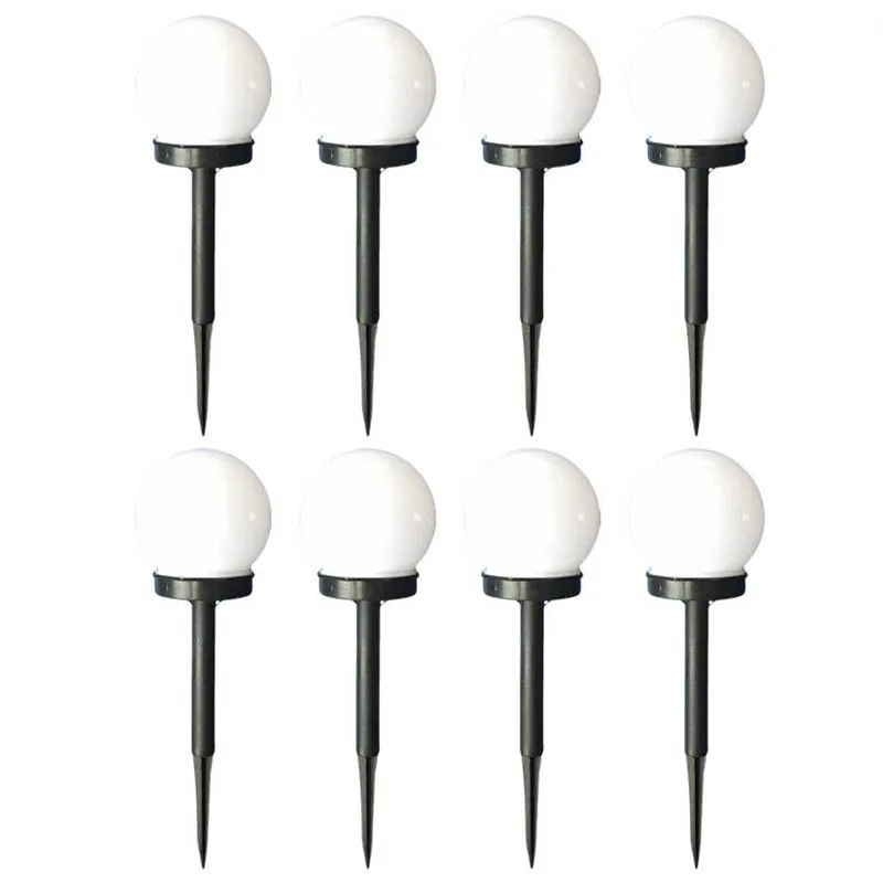 

8PCS LED Ground Garden Light Solar Round Ball Automatic Waterproof IP55 Outdoor Path Lights Solar Powered Lawn Lamp