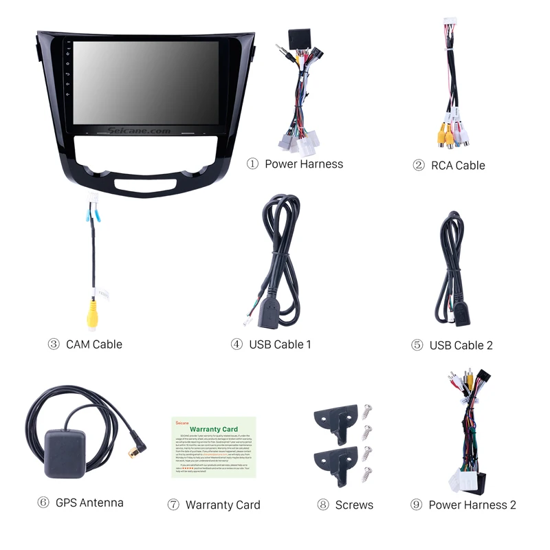 Reproductor Multimedia de navegación GPS Seicane Android 100 Quad Core de 101 pulgadas para 2013-20