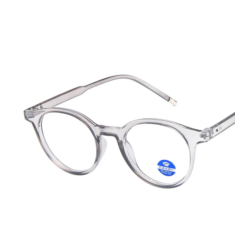 Круглые очки оправа для женщин и мужчин oculos de grau feminino очки анти голубой свет компьютер прозрачные очки оправа n448 - Цвет оправы: Серый