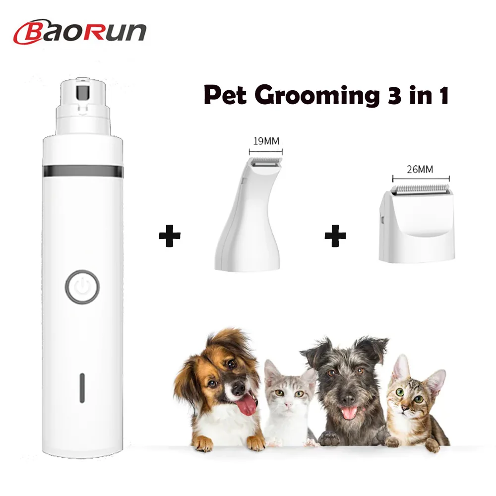 Günstige Baorun 3 IN 1 Hundesalon Maschine Hund Katze Haar Trimmer USB Aufladbare Haustiere Clippers Nagel Schleifen   Haar Trimmer   fuß Haar