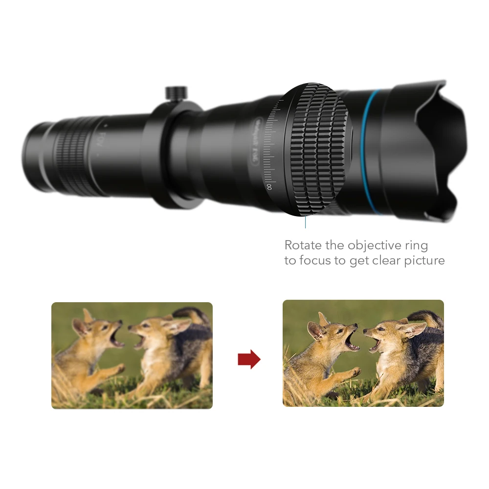 APEXEL HD 36x telephoto zoom lens monocular+selfie tripod for iPhone Samsung other smartphones Travel Hunting Hiking Sports