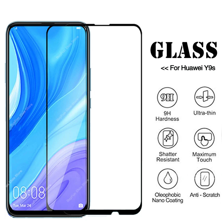 Закаленное стекло 2 в 1 для Huawei y9s полное покрытие Защита экрана huawey y9 s y 9 Prime 2019