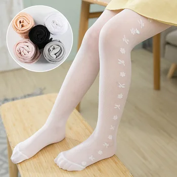 

2020 New Style Summer Panty-hose for Kids Durable Thread Silk Stockings Side Edge Heart Pantyhose Girls Anti-mosquito Socks