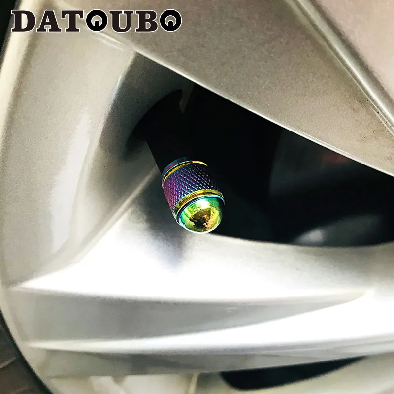 DATOUBO 4 шт. алюминиевая многоцветная неоновая крышка клапана для автомобильных шин, универсальная колпачок для велосипедных и мотоциклетных шин