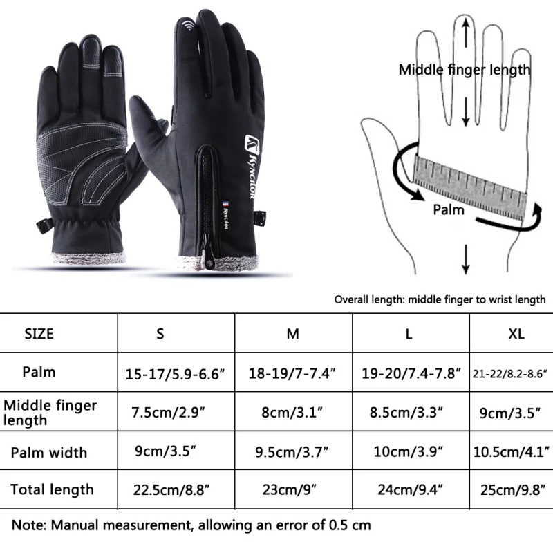 Waterproof Warm Men Women Ski Gloves Wind-proof Thermal Touch Screen Outdoor Sport Cycling Snowboard Gloves