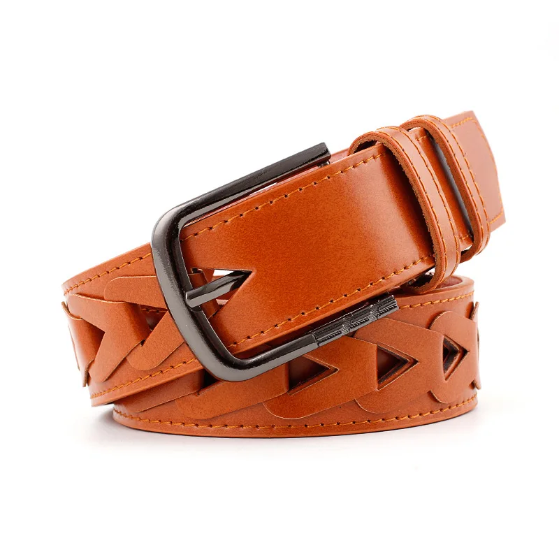 

100*3.9Cm Female Vintage Triangle Hollow Belt Woman Pin Buckles Belts New Lady Personality Leather Wide Waistband For Jeans
