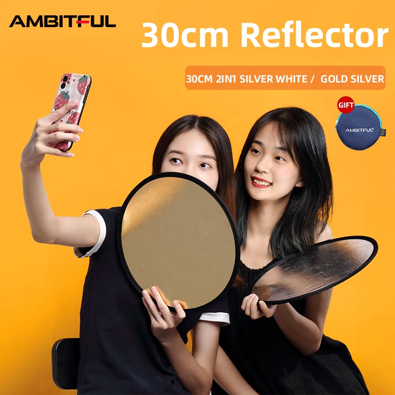 2in1 30cm Round Outdoor and Indoor Shooting Beautify Reflector For Photography Reflector
