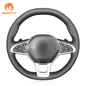 

Black Genuine Leather Hand Sew Car Steering Wheel Cover for Renault Clio 5 (V) 2019-2020 Zoe 2019-2020 Captur 2019-2020
