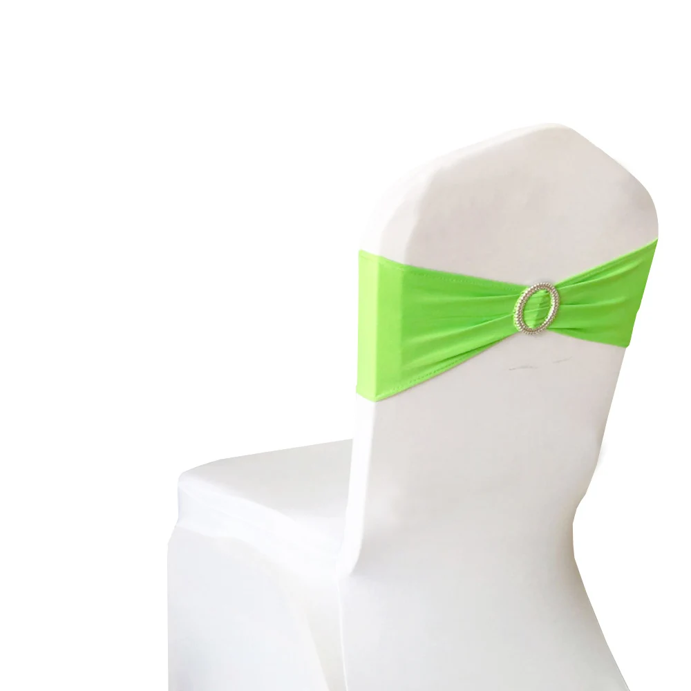 light green 100 шт./упак. Эластичный стул для столовой банты с бантом для свадеб Банкетный стул для отеля декора Корабль из Германии лайкра стул полосы - Цвет: light green
