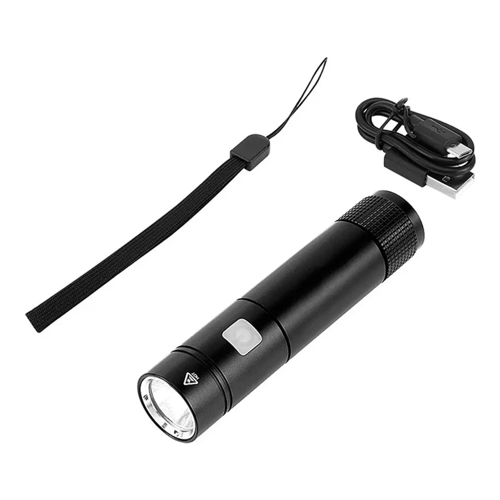 Aluminum Light Flashlight Usb Charge Work Light Warning Light Multi-Function Camping Light Flashlight