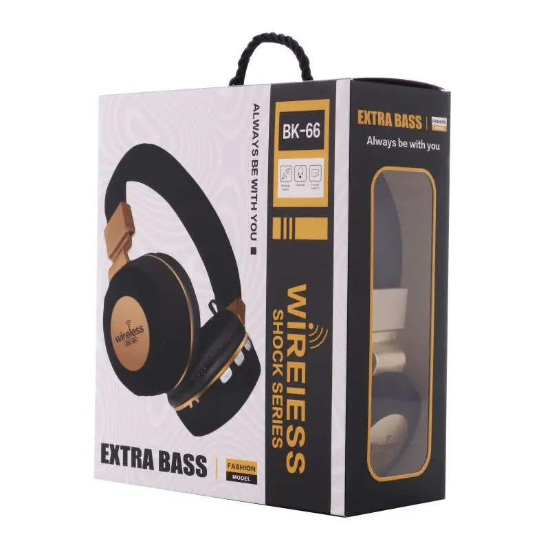 BK 66 Wireless Bluebooth Headphones Gaming Kids Headset FM Radio Support TF Card