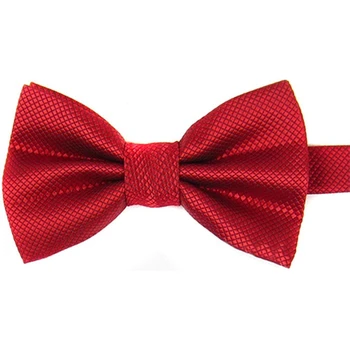 

Men's Plain Polyester Pre Tied Wedding Bow Tie (red)