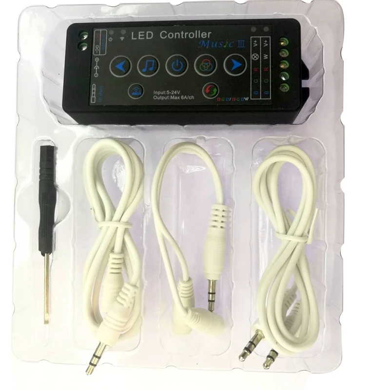 New led music 3 controller mobile DC5V 12V 24V phone APP wifi controller Sensitivity Audio for RGB RGBW led strip light tape