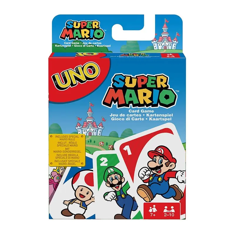 Mattel-Juego de cartas de Super Mario para niños, entretenimiento divertido, juego de mesa, póker